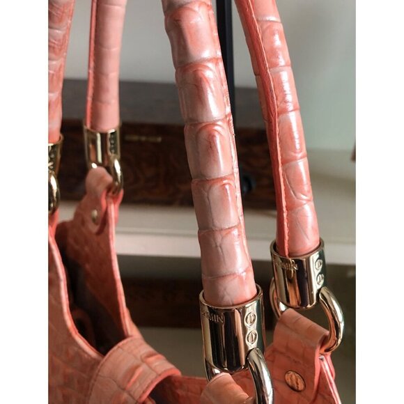 BEAUTIFUL BRAHMIN Elisa Satchel Shoulder Hobo Bag Rare Peach Color - Picture 3 of 14